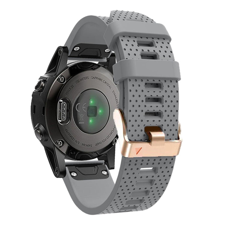For Garmin 20mm Spotted Rose Gold Buckle Silicone Quick Release Watch Band