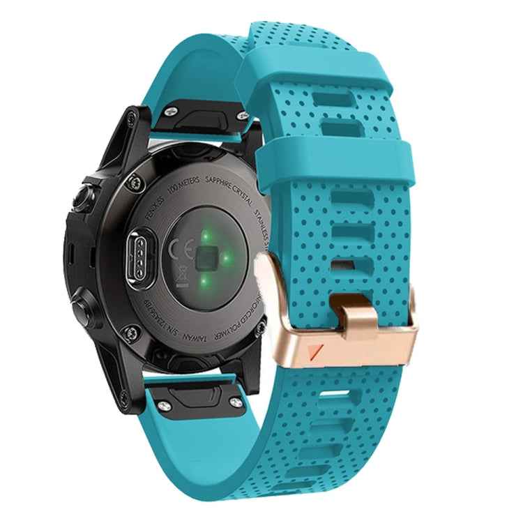 For Garmin 20mm Spotted Rose Gold Buckle Silicone Quick Release Watch Band