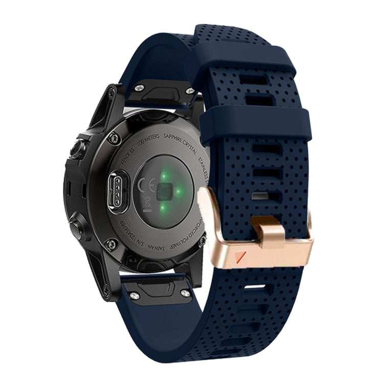 For Garmin 20mm Spotted Rose Gold Buckle Silicone Quick Release Watch Band