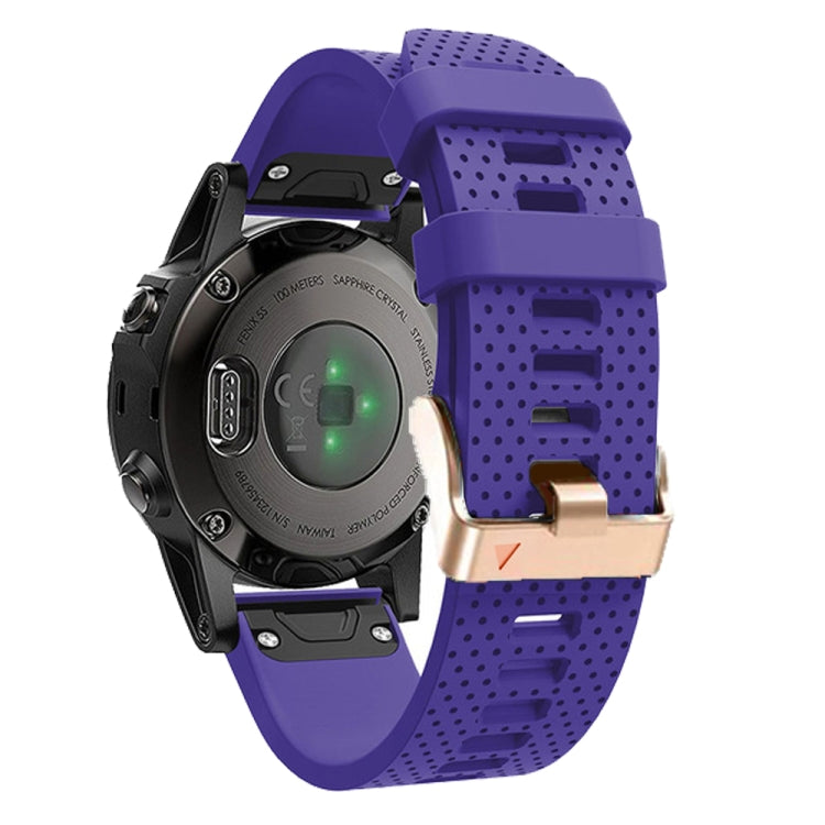 For Garmin 20mm Spotted Rose Gold Buckle Silicone Quick Release Watch Band