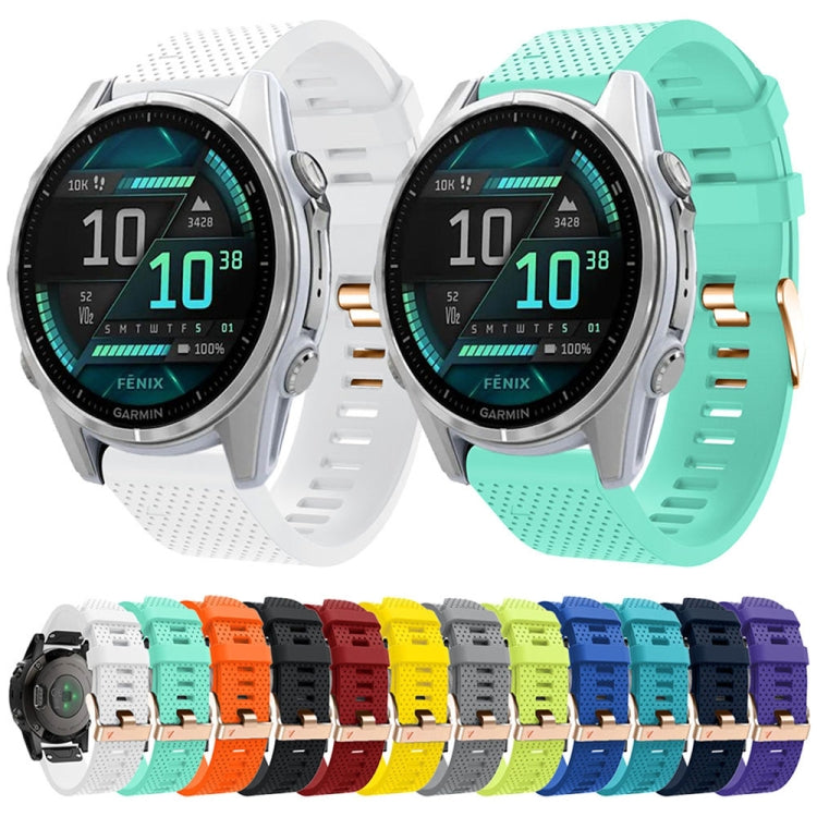 For Garmin 20mm Spotted Rose Gold Buckle Silicone Quick Release Watch Band