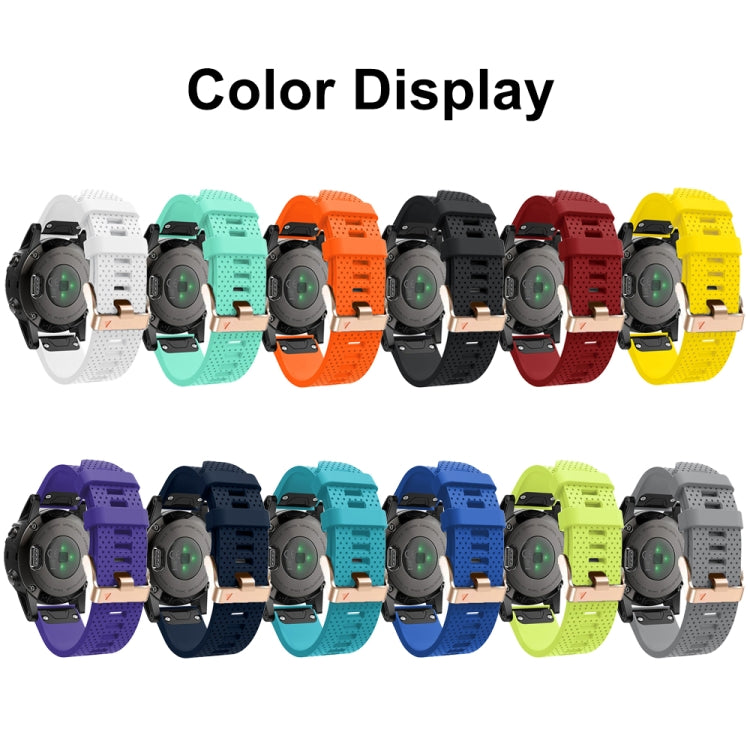 For Garmin 20mm Spotted Rose Gold Buckle Silicone Quick Release Watch Band