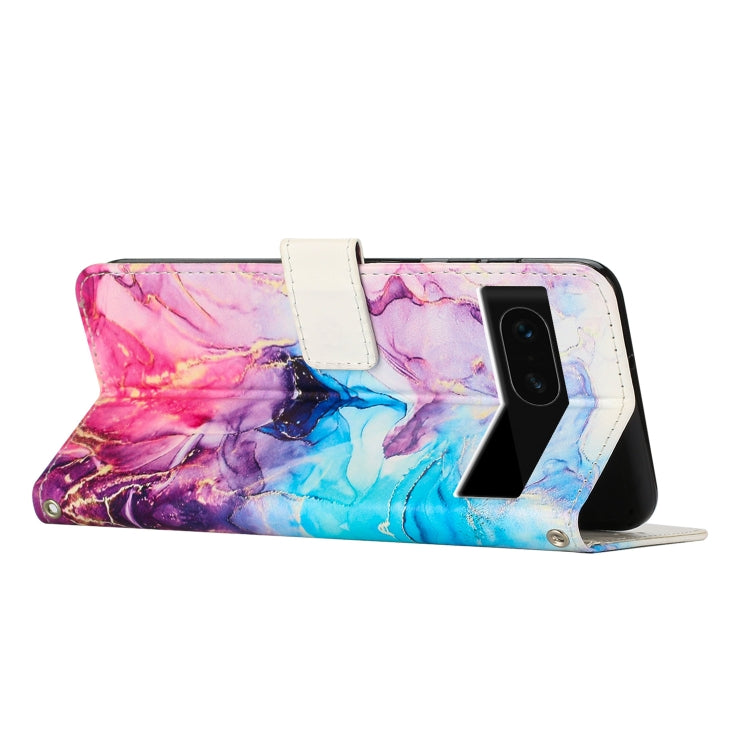 For Google Pixel 8A Painted Marble Pattern Leather Phone Case
