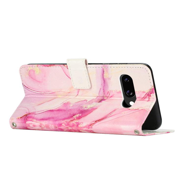 For Google Pixel 9A Painted Marble Pattern Leather Phone Case