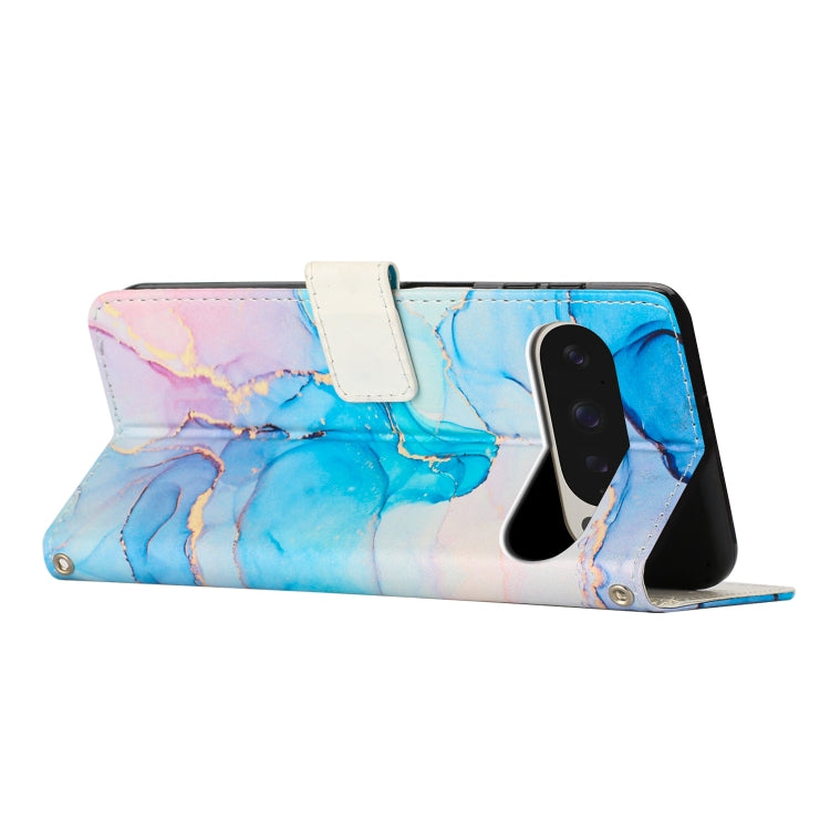 For Google Pixel 9 Pro XL Painted Marble Pattern Leather Phone Case
