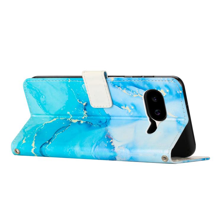For Google Pixel 10a Painted Marble Pattern Leather Phone Case