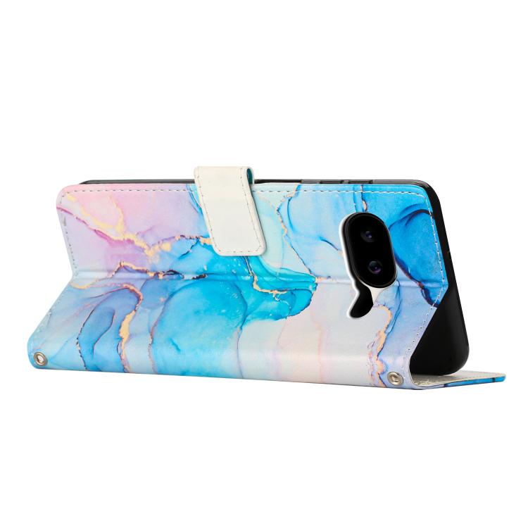 For Google Pixel 10a Painted Marble Pattern Leather Phone Case
