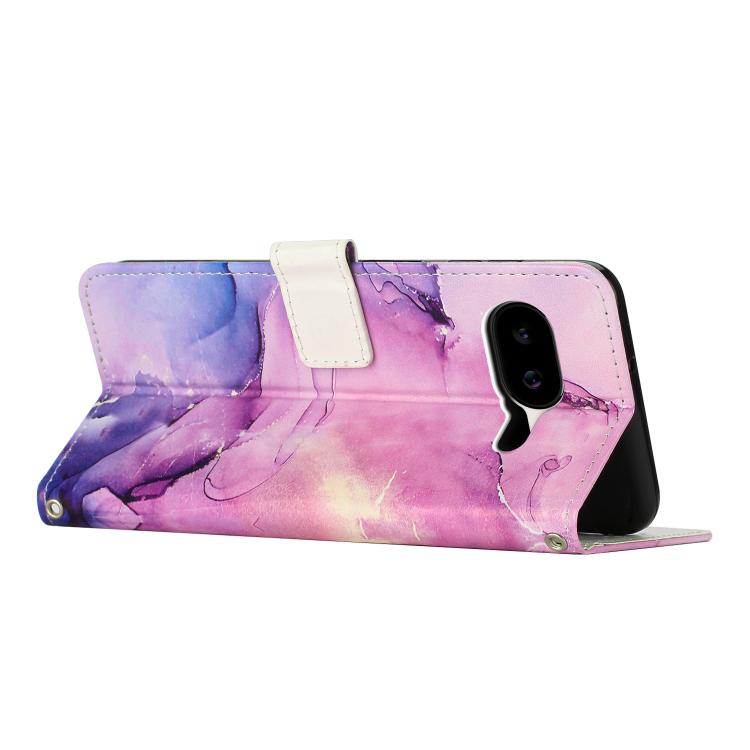 For Google Pixel 10a Painted Marble Pattern Leather Phone Case
