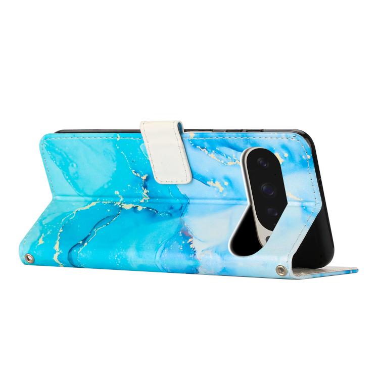 For Google Pixel 11 Pro XL Painted Marble Pattern Leather Phone Case