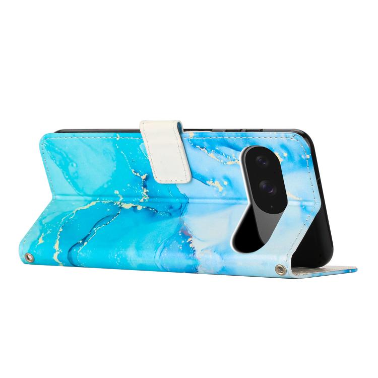 For Google Pixel 11 / 11 Pro Painted Marble Pattern Leather Phone Case