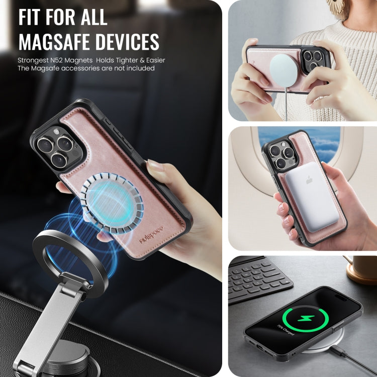 For iPhone 15 Pro AutSpace A12 MagSafe Magnetic RFID Card Bag Phone Case
