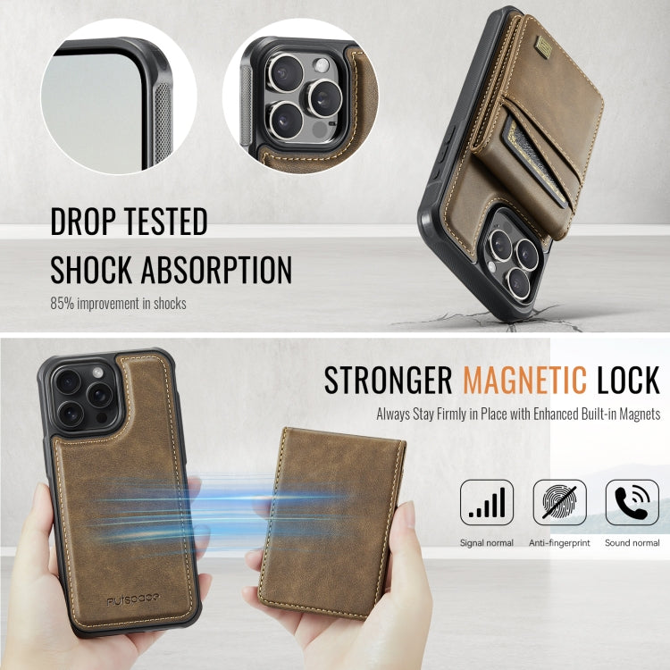 For iPhone 15 Pro AutSpace A12 MagSafe Magnetic RFID Card Bag Phone Case