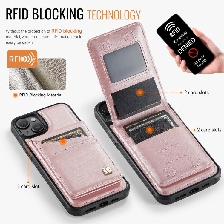 For iPhone 14 Plus AutSpace A12 MagSafe Magnetic RFID Card Bag Phone Case