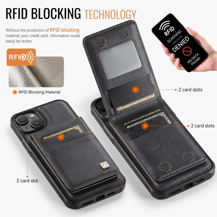For iPhone 14 AutSpace A12 MagSafe Magnetic RFID Card Bag Phone Case