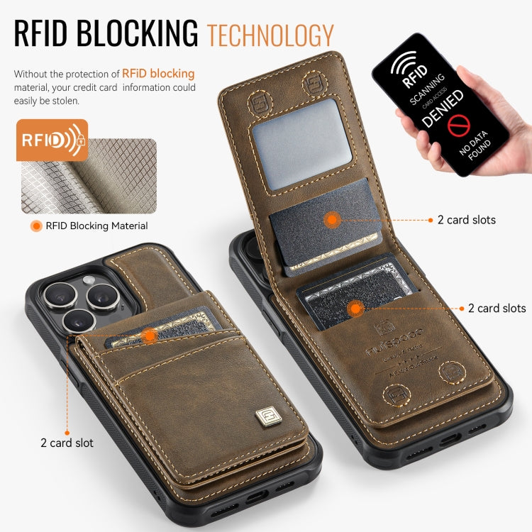 For iPhone 14 Pro AutSpace A12 MagSafe Magnetic RFID Card Bag Phone Case