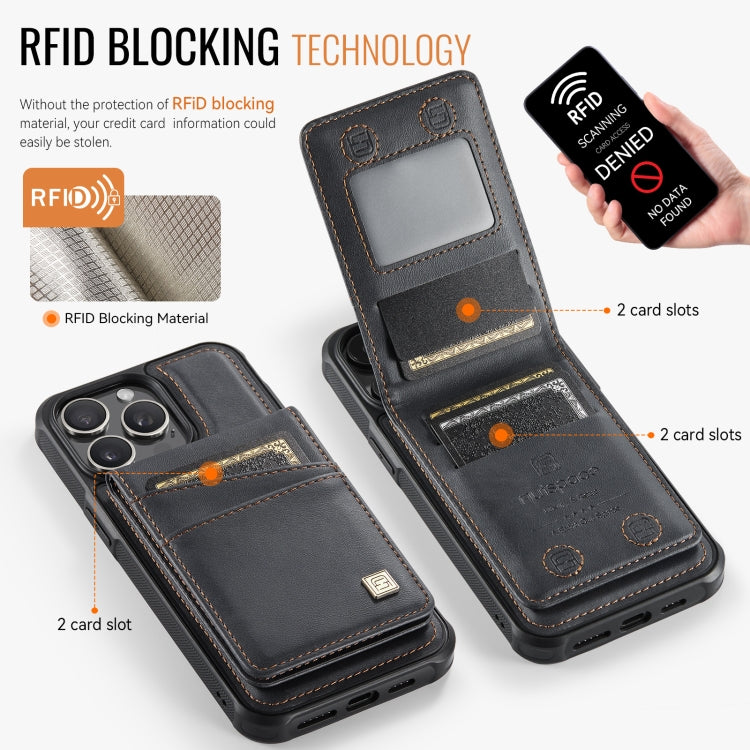 For iPhone 14 Pro Max AutSpace A12 MagSafe Magnetic RFID Card Bag Phone Case
