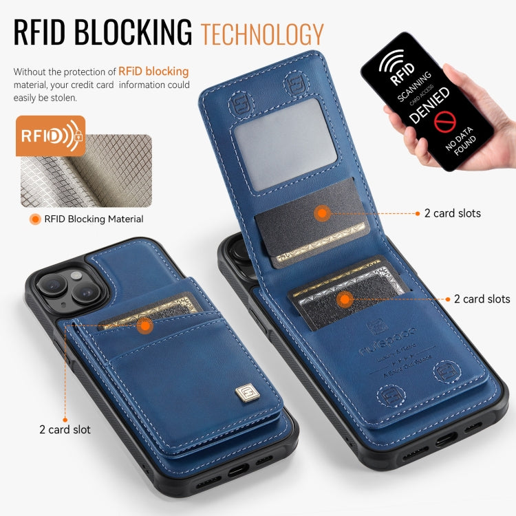 For iPhone 13 AutSpace A12 MagSafe Magnetic RFID Card Bag Phone Case