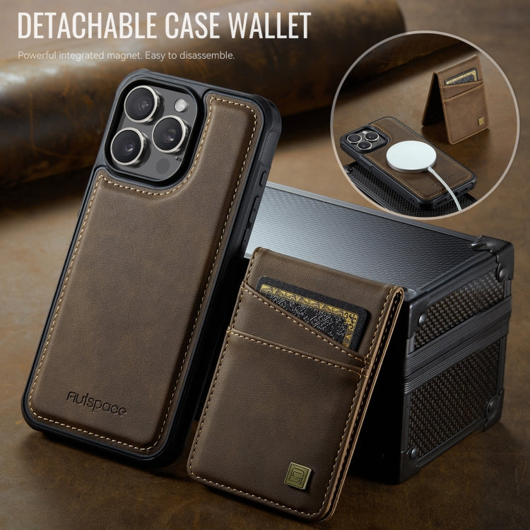 For iPhone 12 Pro Max AutSpace A12 MagSafe Magnetic RFID Card Bag Phone Case