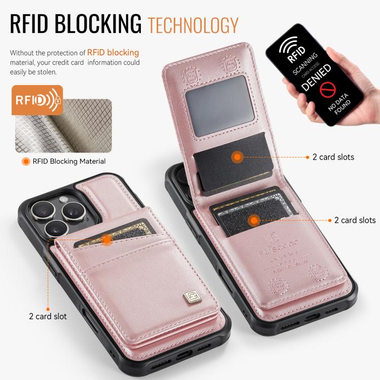 For iPhone 16 Pro Max AutSpace A12 MagSafe Magnetic RFID Card Bag Phone Case