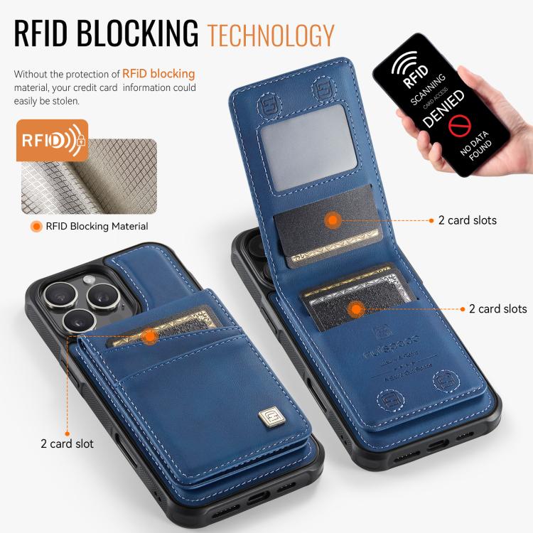 For iPhone 16 Pro Max AutSpace A12 MagSafe Magnetic RFID Card Bag Phone Case