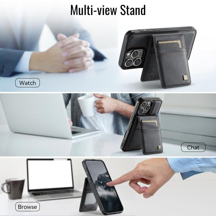 For iPhone 16 Pro Max AutSpace A12 MagSafe Magnetic RFID Card Bag Phone Case