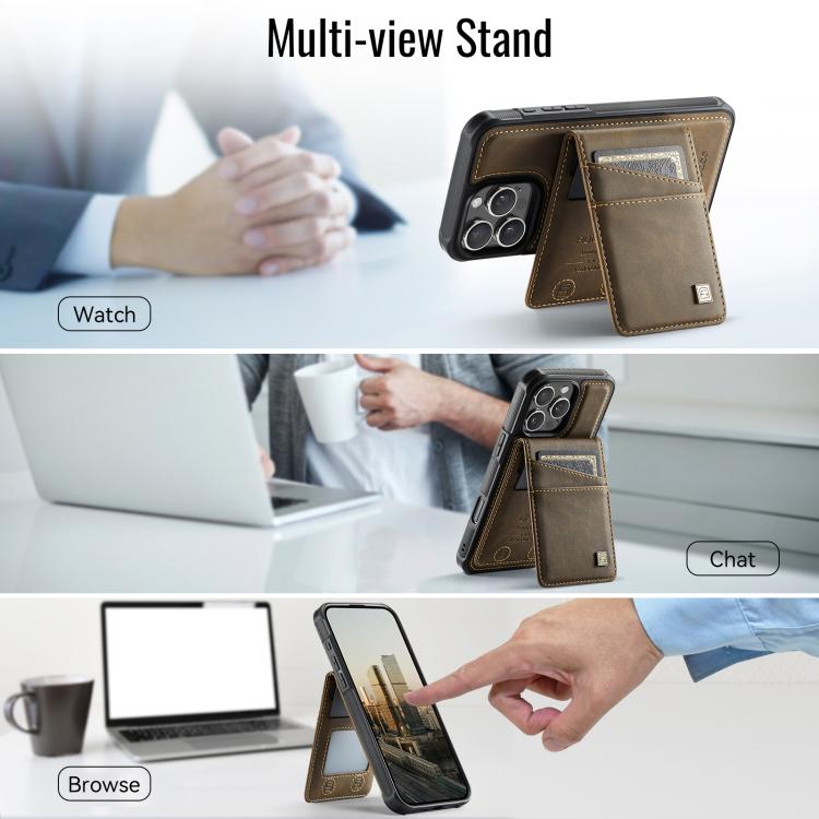 For iPhone 16 Pro AutSpace A12 MagSafe Magnetic RFID Card Bag Phone Case