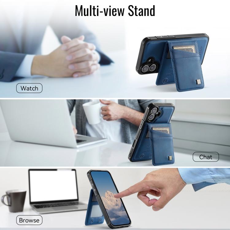 For iPhone 16 AutSpace A12 MagSafe Magnetic RFID Card Bag Phone Case
