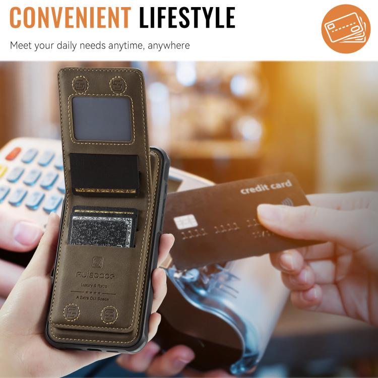 For iPhone 16 AutSpace A12 MagSafe Magnetic RFID Card Bag Phone Case