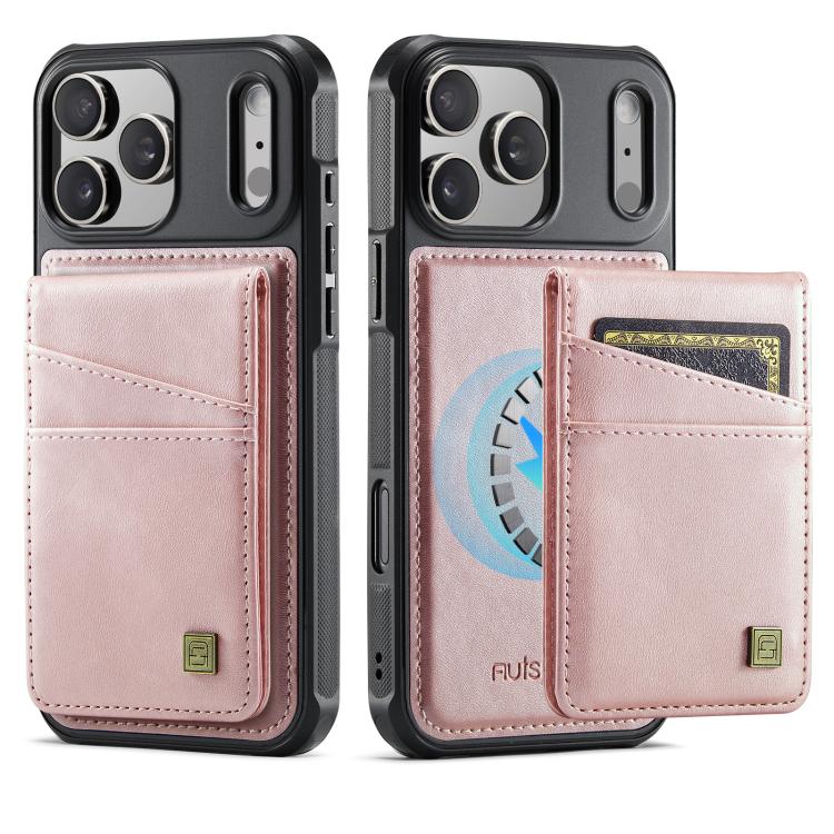 For iPhone 17 Pro AutSpace A12 MagSafe Magnetic RFID Card Bag Phone Case