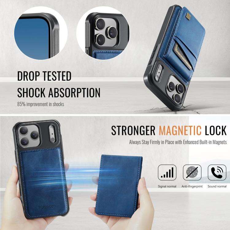 For iPhone 17 Pro AutSpace A12 MagSafe Magnetic RFID Card Bag Phone Case