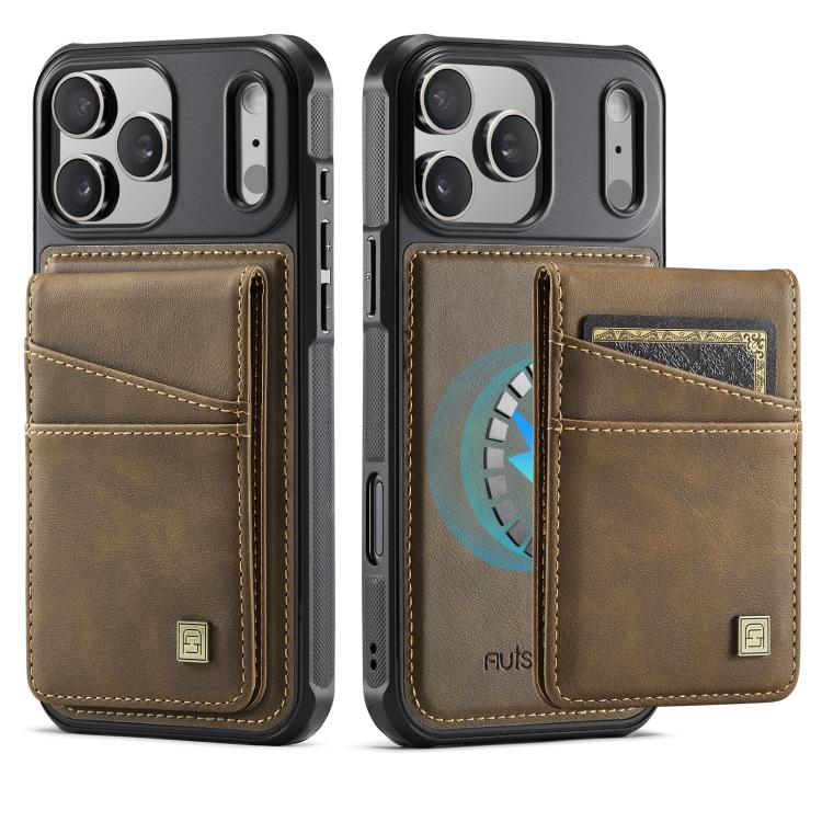 For iPhone 17 Pro AutSpace A12 MagSafe Magnetic RFID Card Bag Phone Case