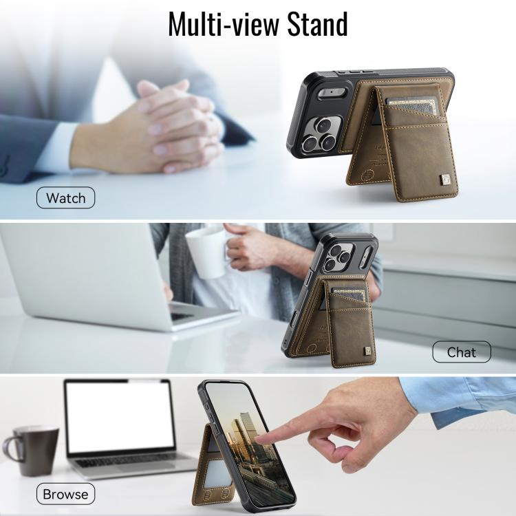 For iPhone 17 Pro AutSpace A12 MagSafe Magnetic RFID Card Bag Phone Case