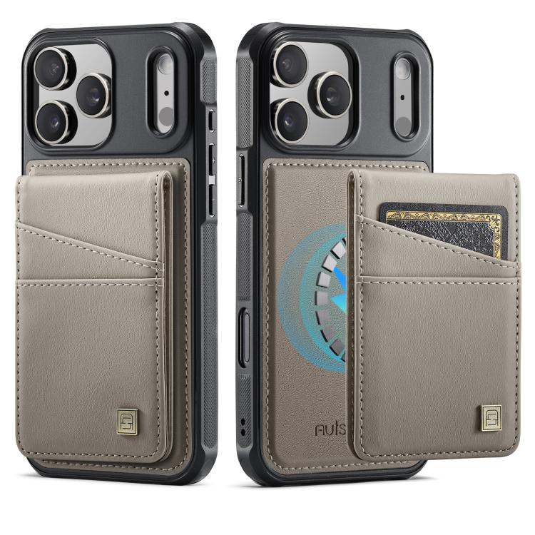 For iPhone 17 Pro AutSpace A12 MagSafe Magnetic RFID Card Bag Phone Case