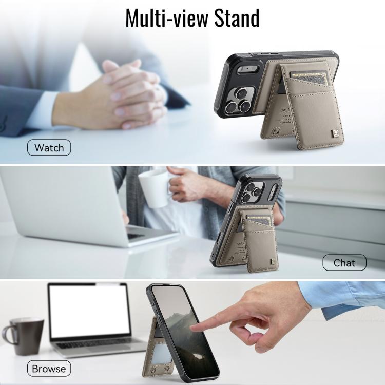 For iPhone 17 Pro AutSpace A12 MagSafe Magnetic RFID Card Bag Phone Case