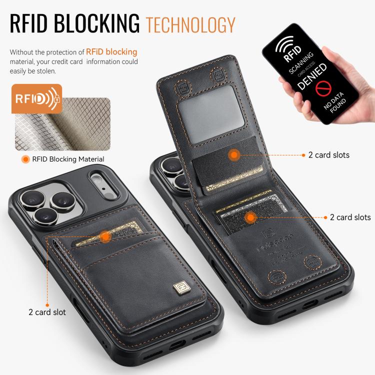 For iPhone 17 Pro AutSpace A12 MagSafe Magnetic RFID Card Bag Phone Case