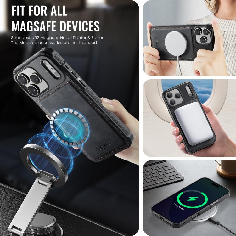 For iPhone 17 Pro AutSpace A12 MagSafe Magnetic RFID Card Bag Phone Case
