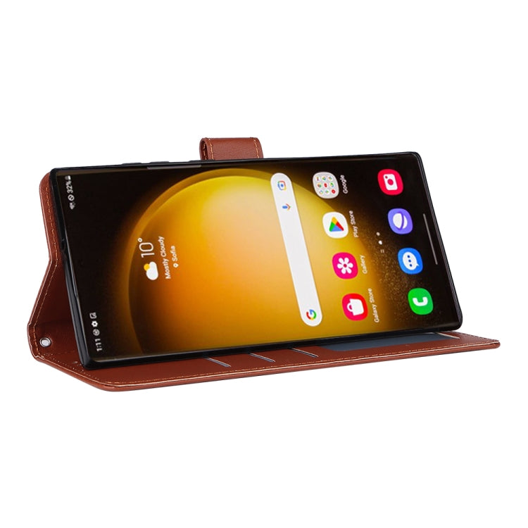 For Samsung Galaxy S25 Ultra 5G 3-Card Slots Multifunctional Leather Phone Case