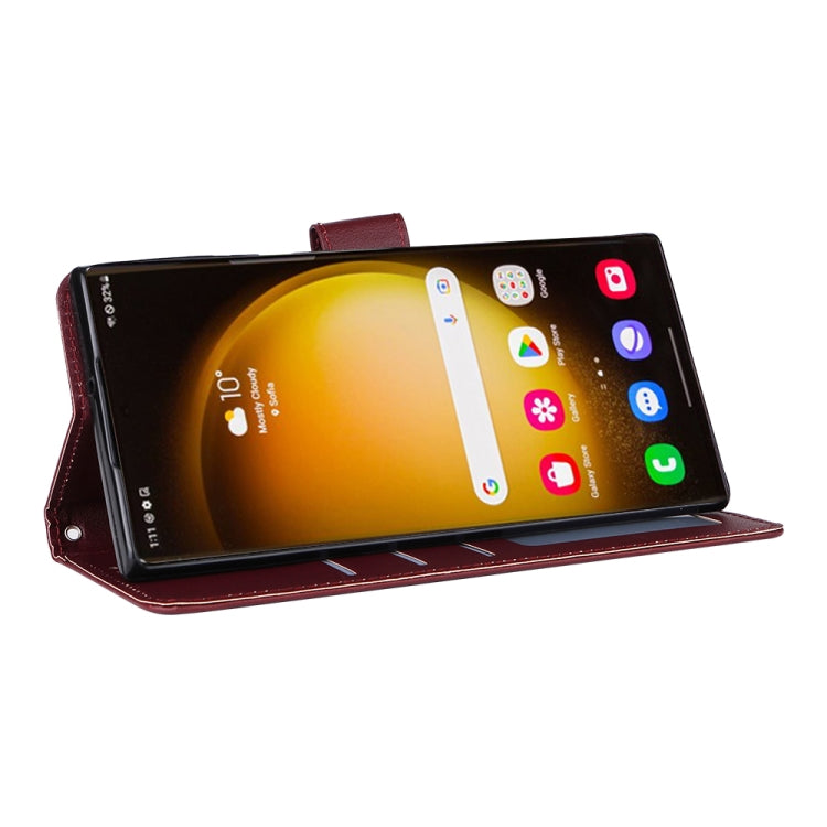 For Samsung Galaxy S25 Ultra 5G 3-Card Slots Multifunctional Leather Phone Case