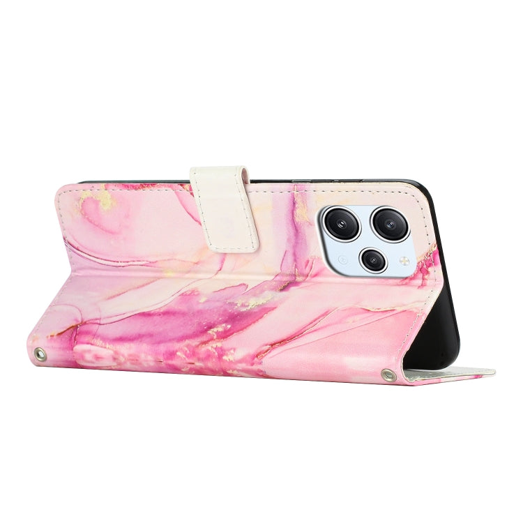 For Xiaomi Poco M6 Pro 5G Painted Marble Pattern Leather Phone Case