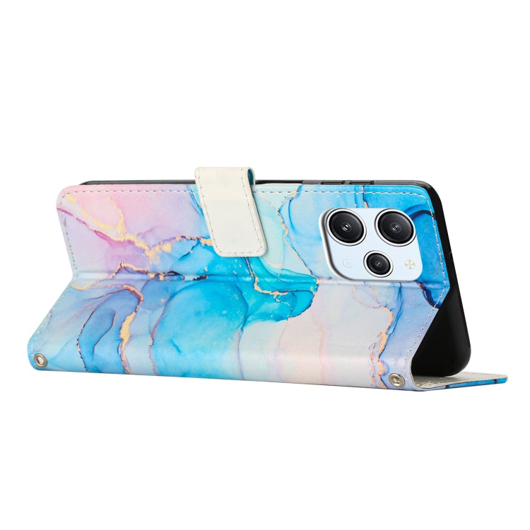 For Xiaomi Poco M6 Pro 5G Painted Marble Pattern Leather Phone Case