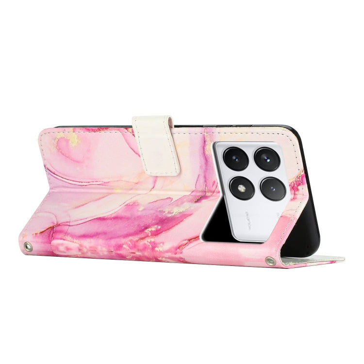 For Xiaomi Poco F6 Pro 5G Painted Marble Pattern Leather Phone Case