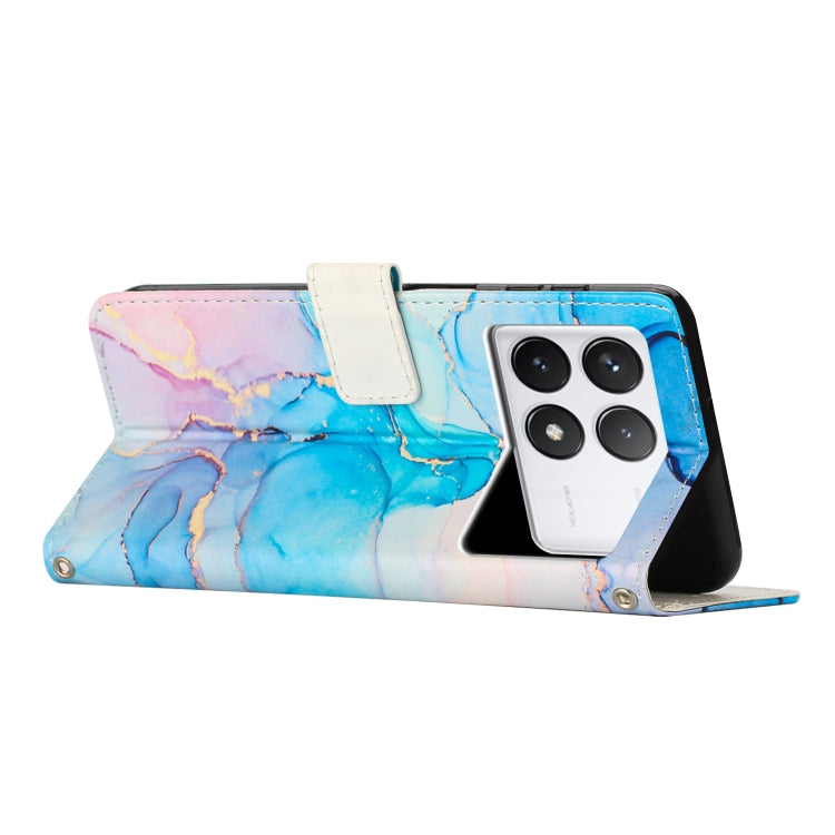 For Xiaomi Poco F6 Pro 5G Painted Marble Pattern Leather Phone Case