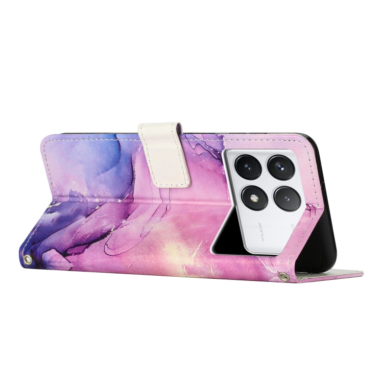 For Xiaomi Poco F6 Pro 5G Painted Marble Pattern Leather Phone Case