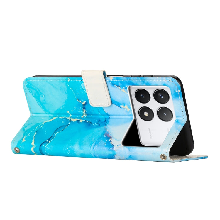 For Xiaomi Poco X6 Pro Painted Marble Pattern Leather Phone Case