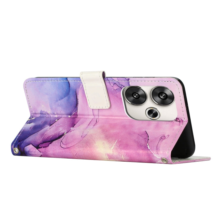 For Xiaomi Poco F6 Painted Marble Pattern Leather Phone Case