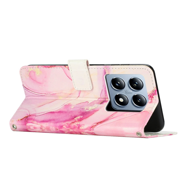 For Xiaomi 14T Pro 5G Global Painted Marble Pattern Leather Phone Case