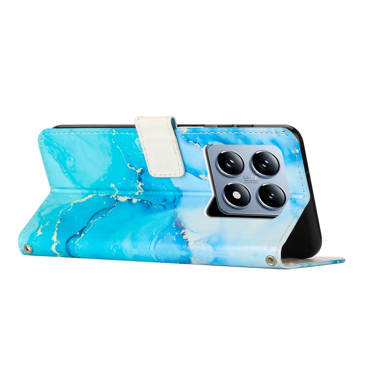 For Xiaomi 14T Global Painted Marble Pattern Leather Phone Case