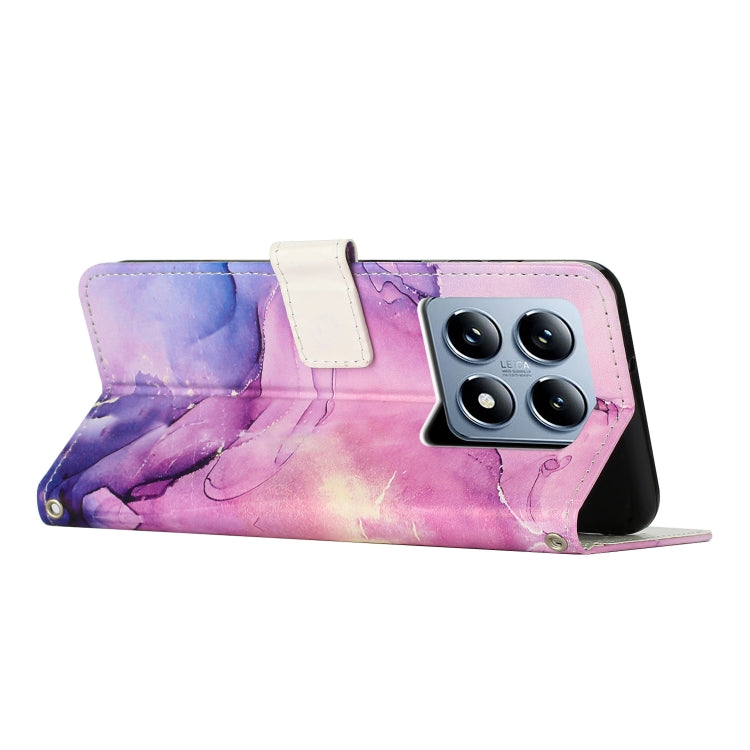 For Xiaomi 14T Global Painted Marble Pattern Leather Phone Case
