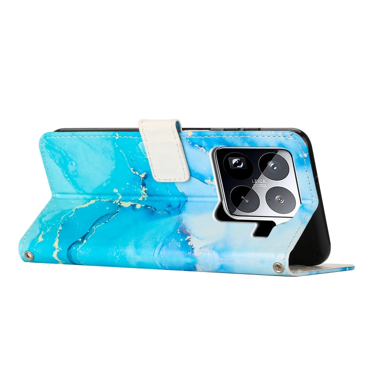 For Xiaomi 15 Pro Painted Marble Pattern Leather Phone Case