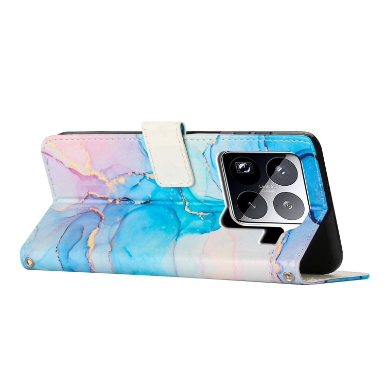 For Xiaomi 15 Pro Painted Marble Pattern Leather Phone Case